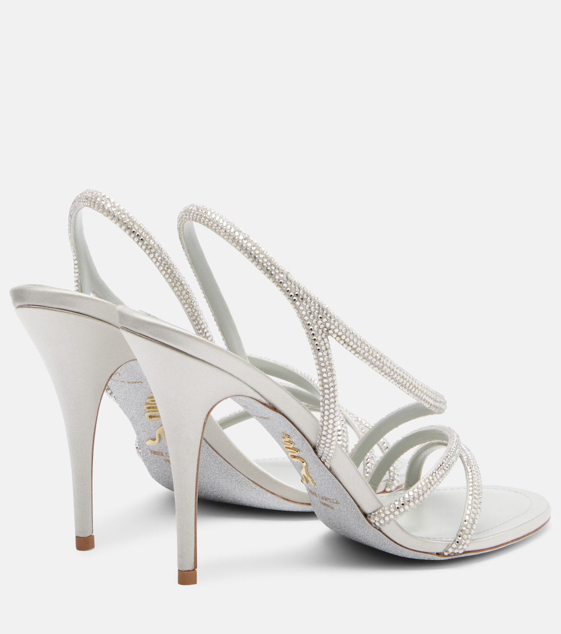 Crystal-embellished satin sandals | Rene Caovilla