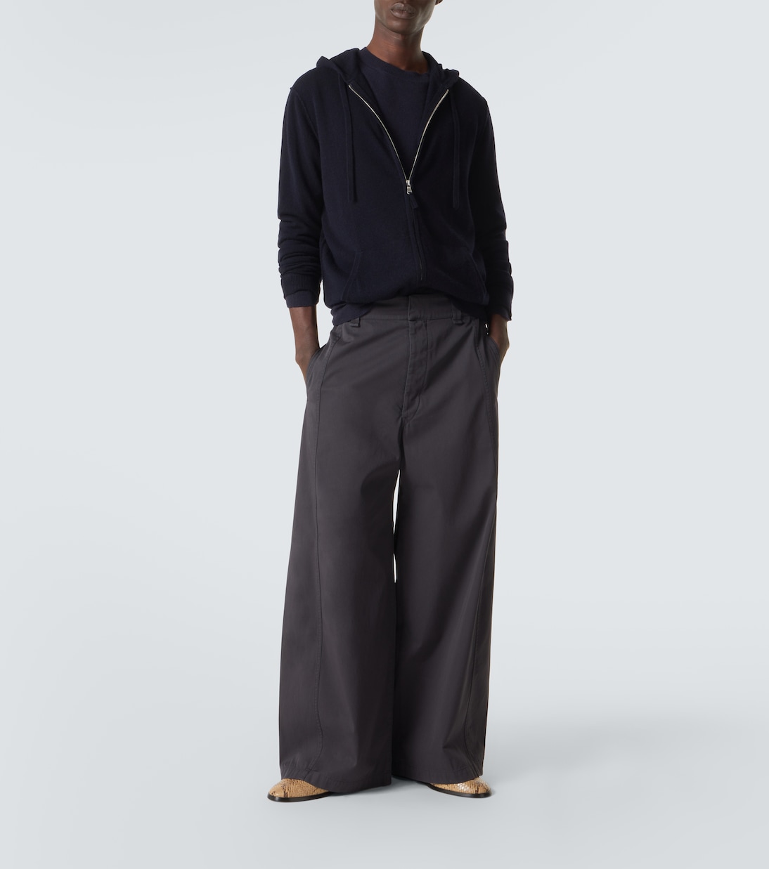 Zip-up wool and cashmere hoodie | Allude