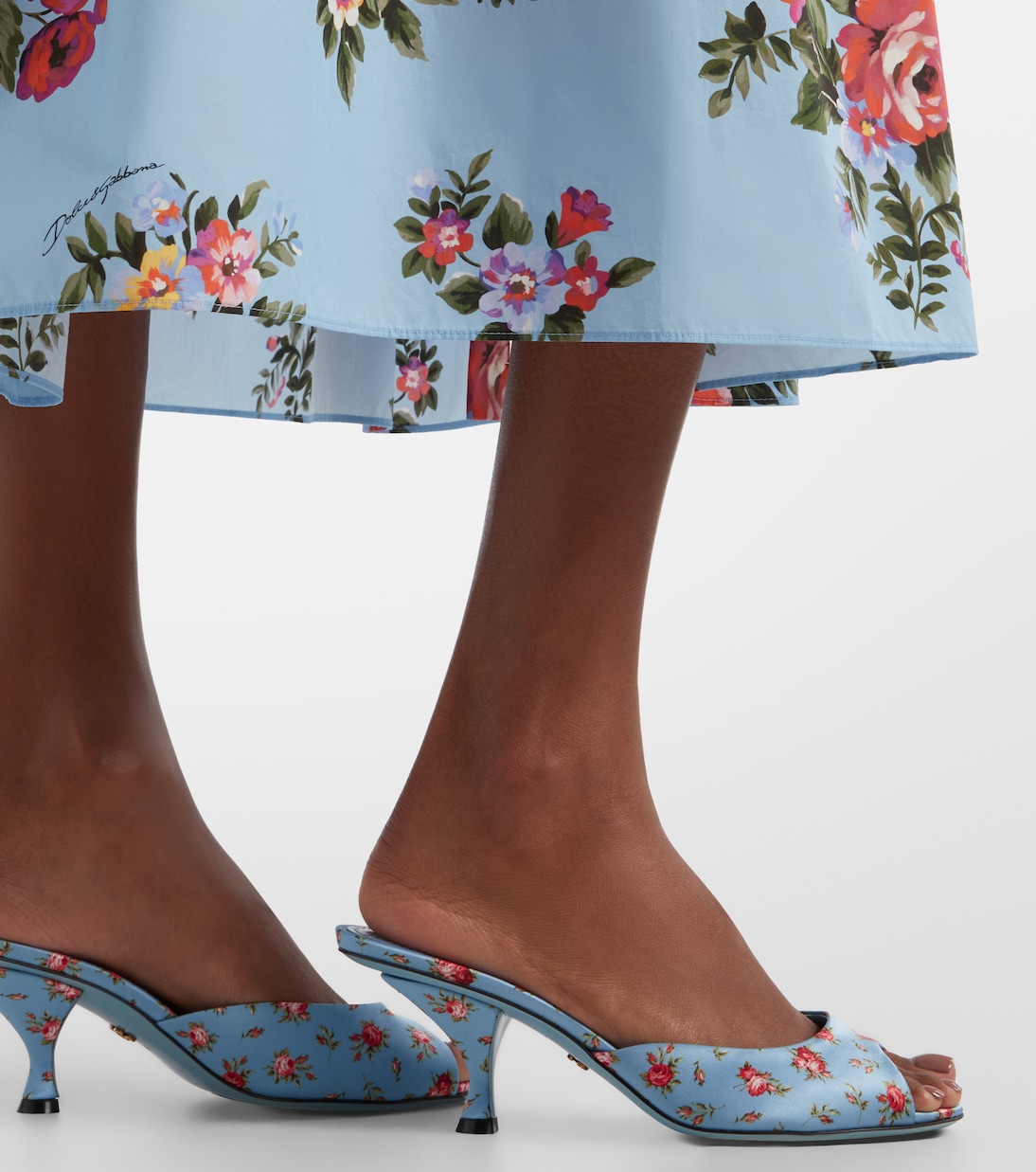 Keira 60 floral satin mules | Dolce&Gabbana
