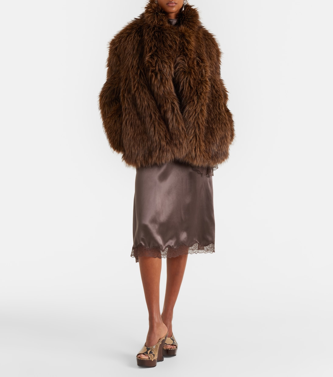 Mules compensées en cuir embossé | Magda Butrym