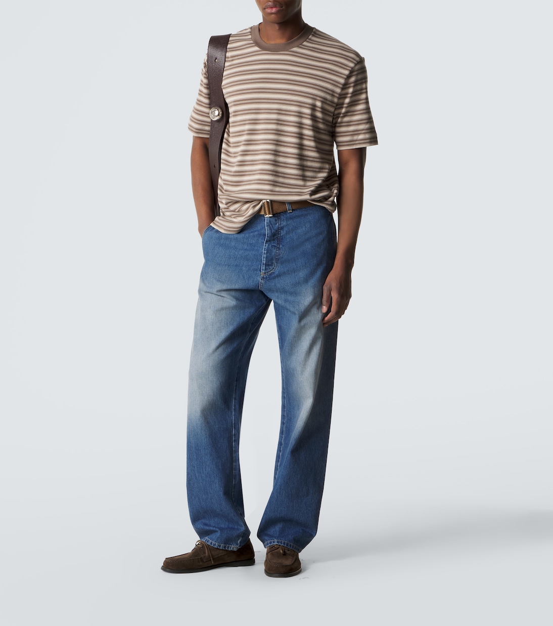 Striped cotton jersey T-shirt | Sunspel