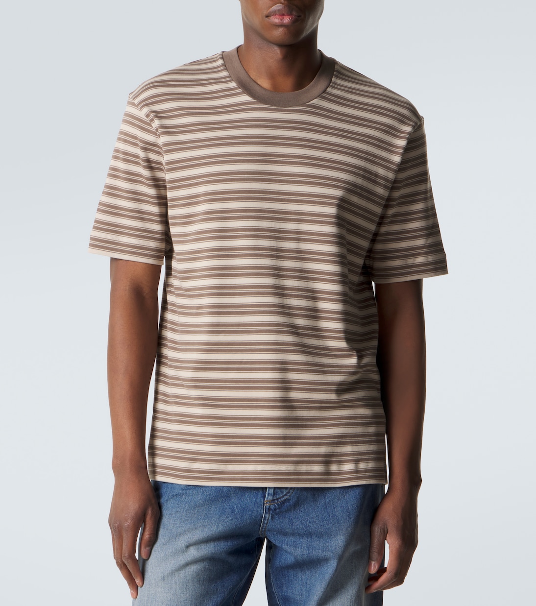 Striped cotton jersey T-shirt | Sunspel