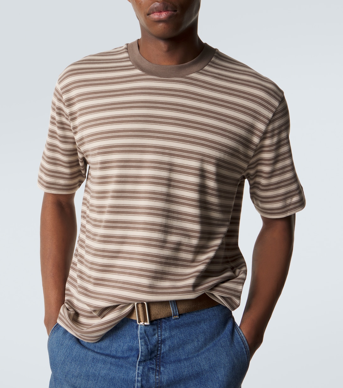 Striped cotton jersey T-shirt | Sunspel