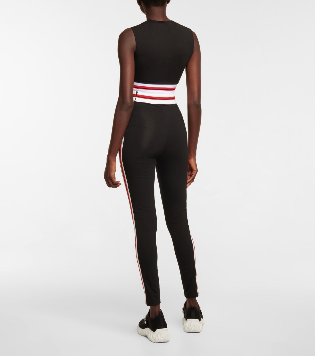 Striped logo crop top | Miu Miu