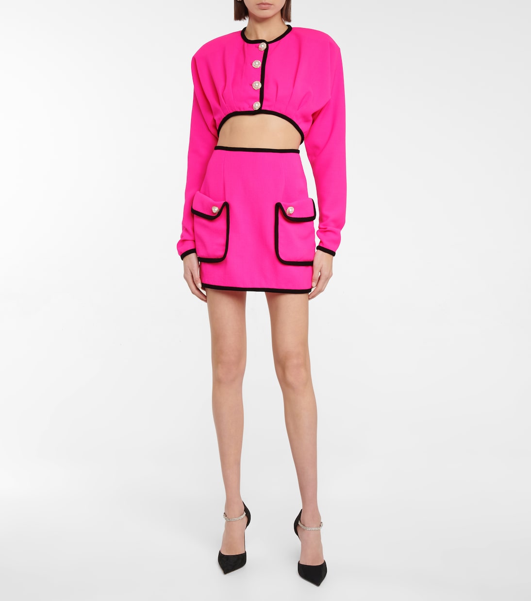 Embellished high-rise wool miniskirt | Rodarte