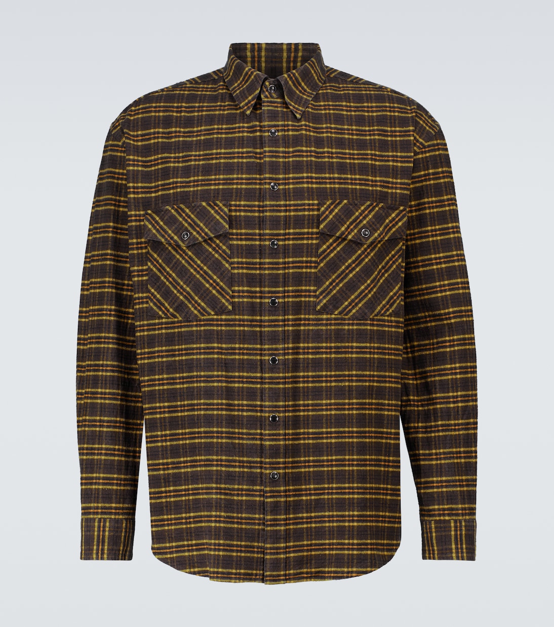 Camicia in cotone e seta a quadri | Auralee