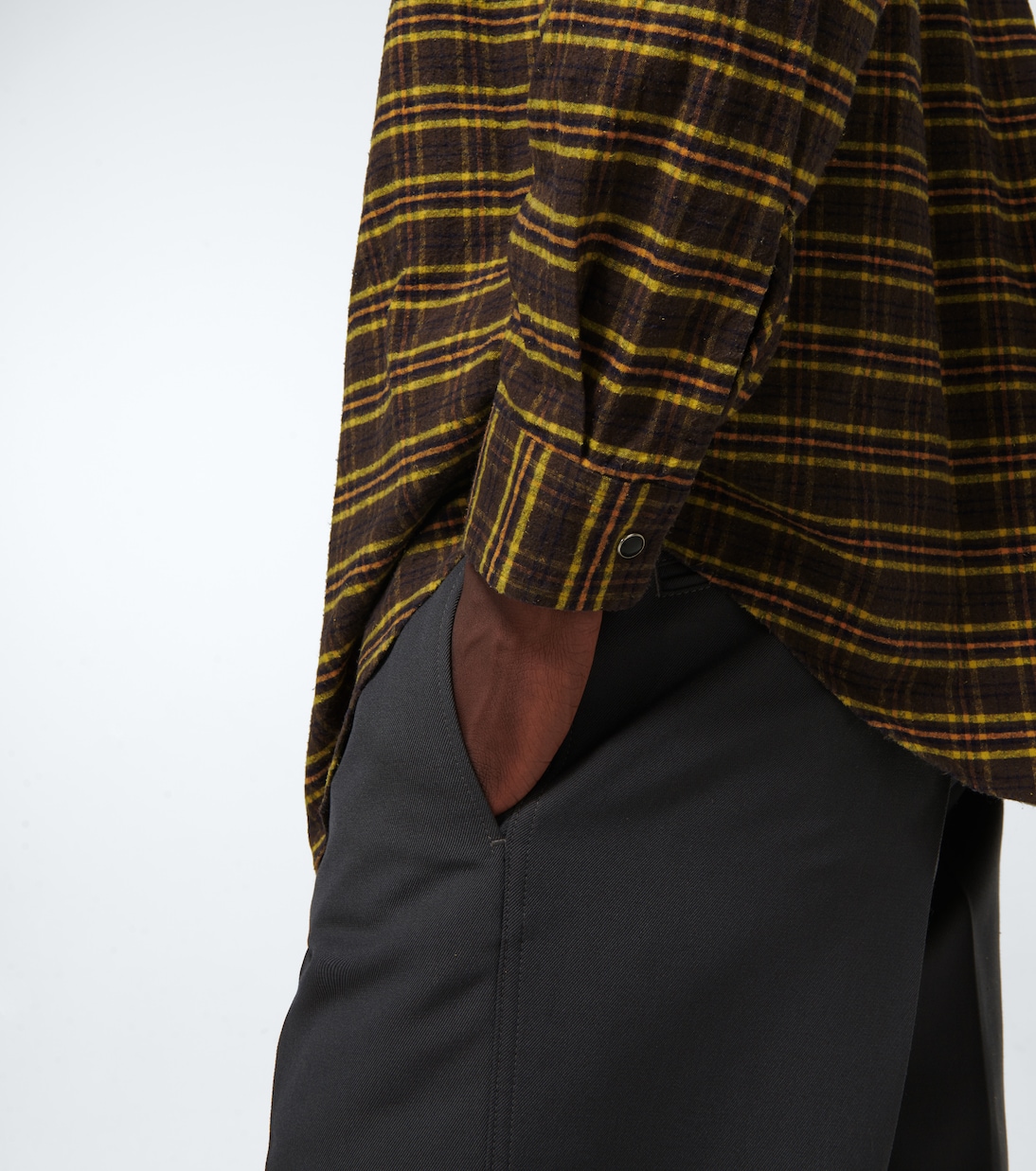 Camicia in cotone e seta a quadri | Auralee