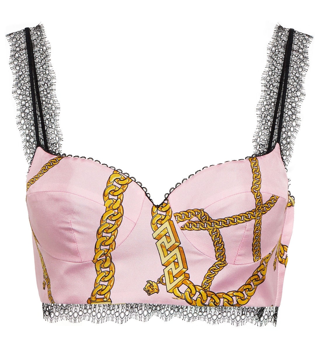 Bralette Chain de seda estampado | Versace