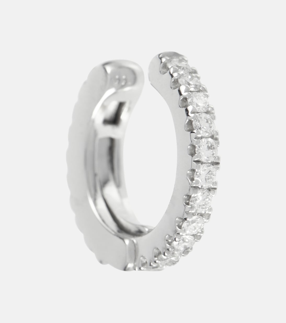 Diamond Eternity 18kt white gold single ear cuff with diamonds | Maria Tash