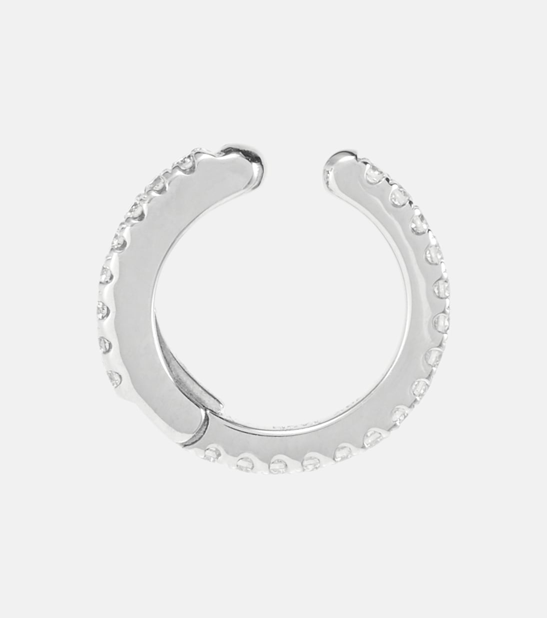 Diamond Eternity 18kt white gold single ear cuff with diamonds | Maria Tash