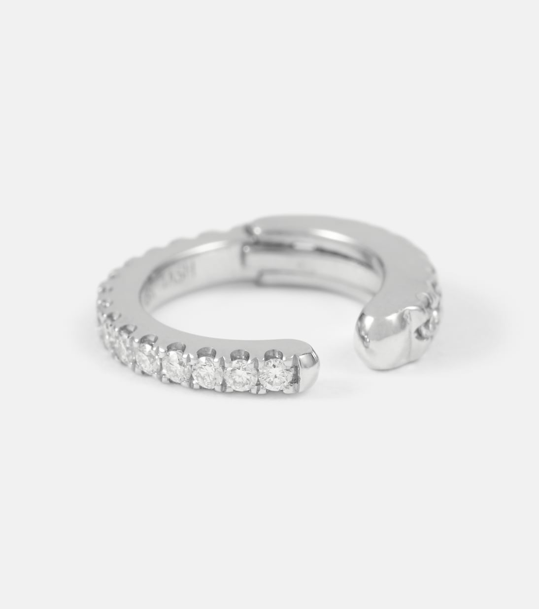 Diamond Eternity 18kt white gold single ear cuff with diamonds | Maria Tash