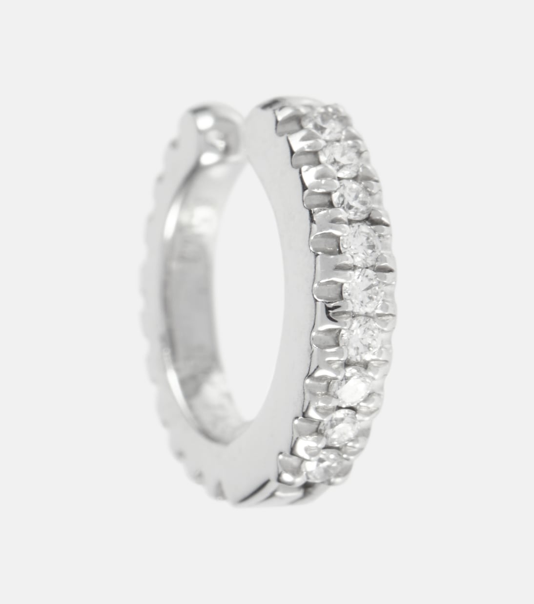 Diamond Eternity 18kt white gold single ear cuff with diamonds | Maria Tash