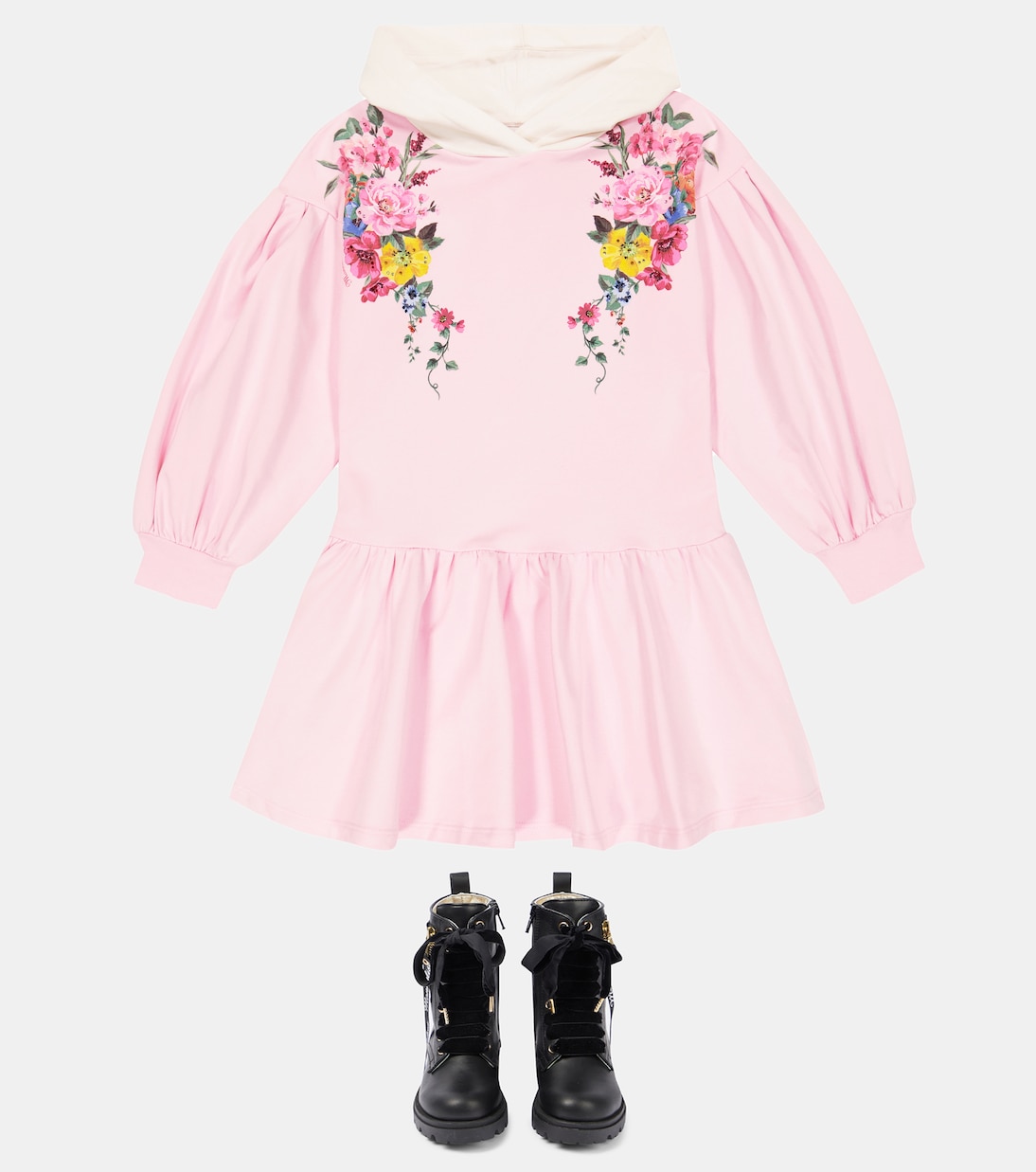 Robe à capuche en coton mélangé | Monnalisa