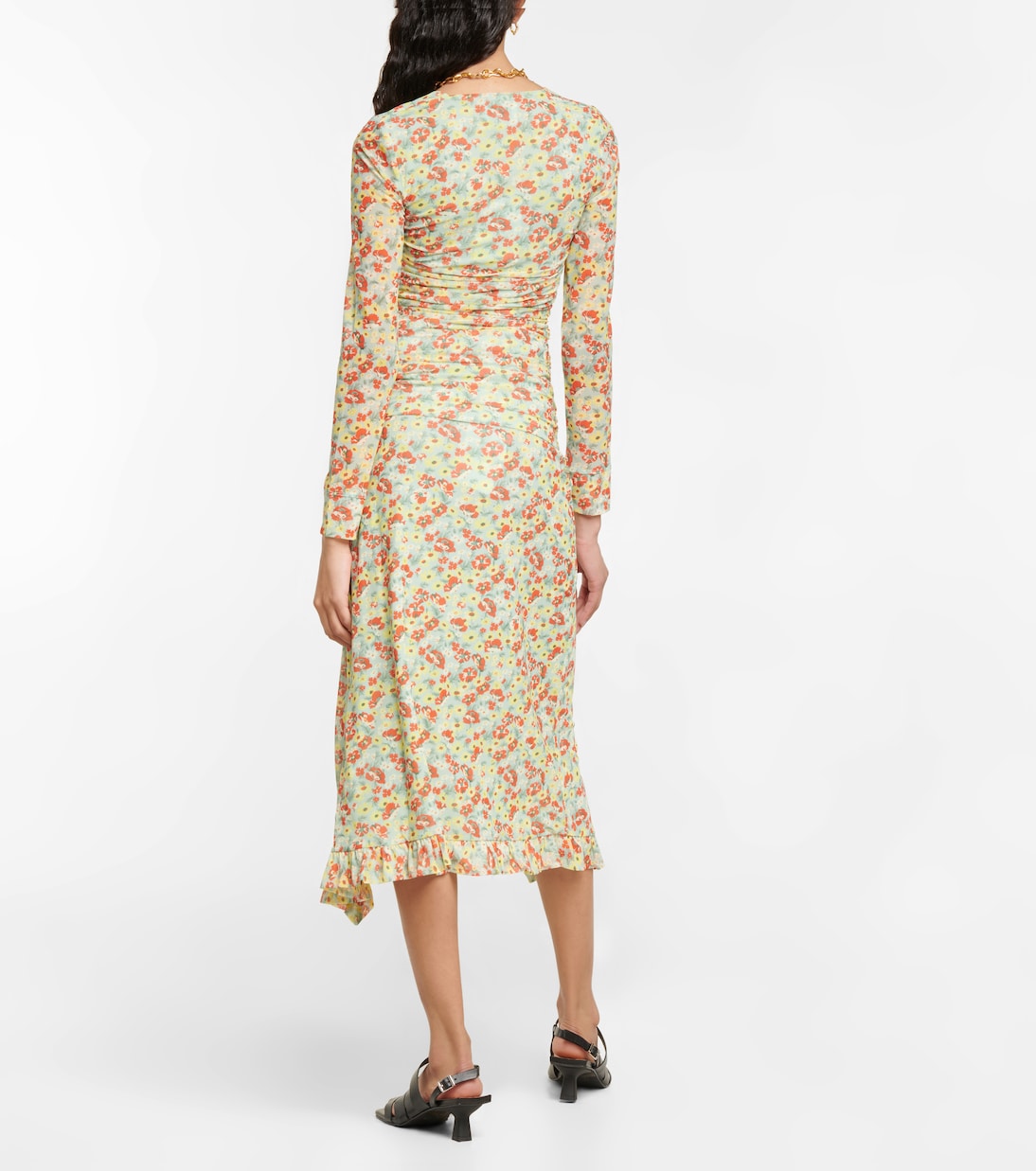 Top in mesh con stampa floreale | Ganni