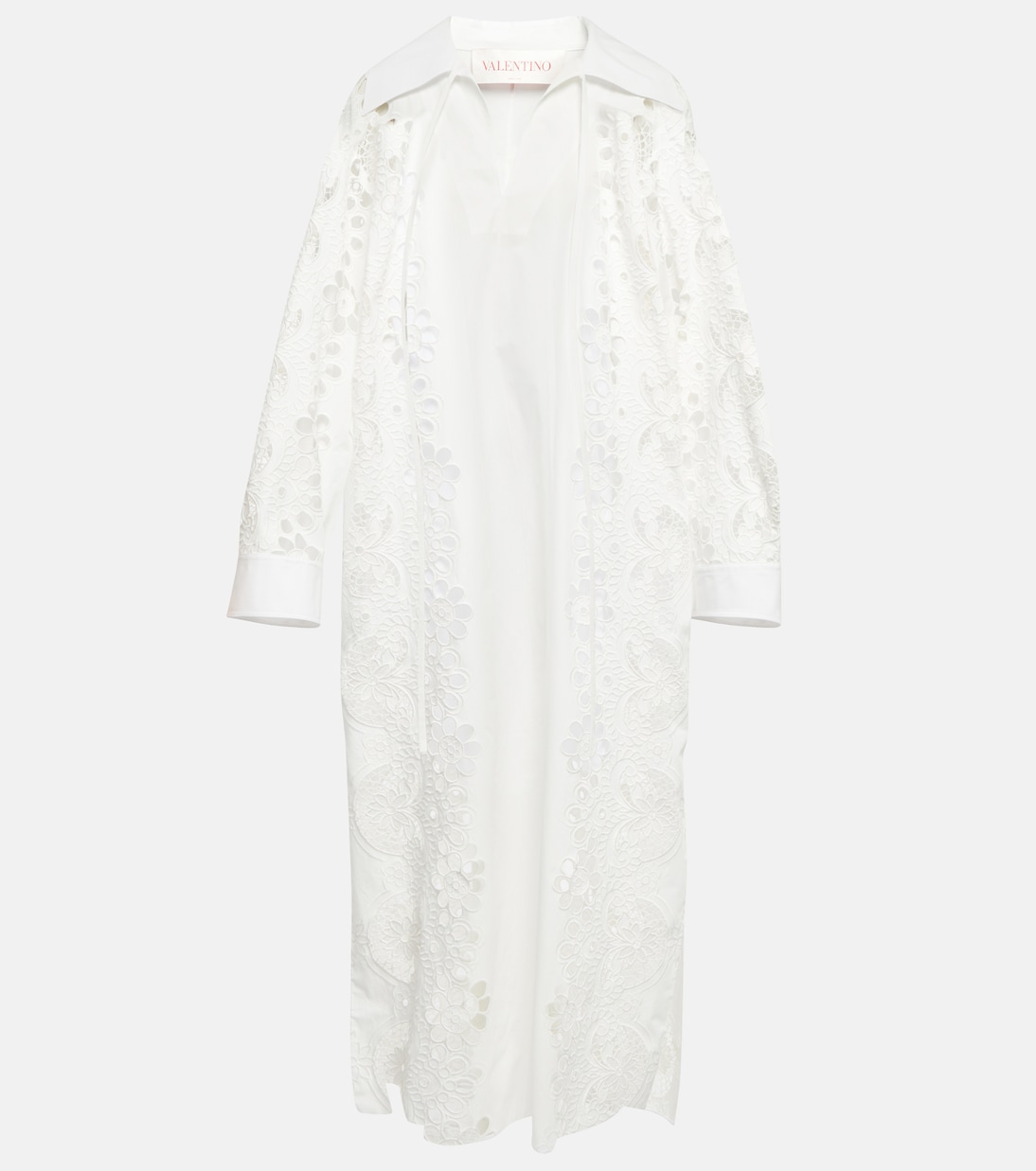Abito midi in cotone con ricamo | Valentino
