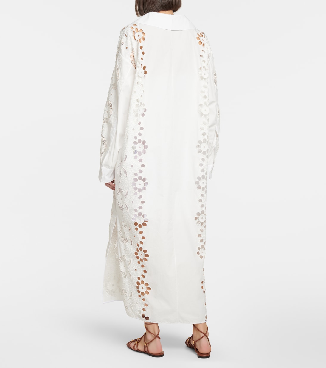 Abito midi in cotone con ricamo | Valentino