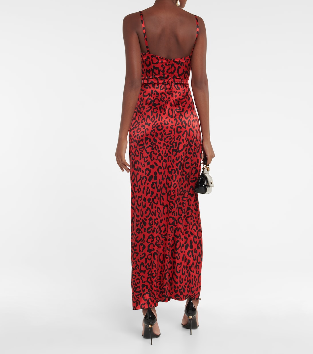 Leopard-print silk-blend satin gown | Dolce&Gabbana