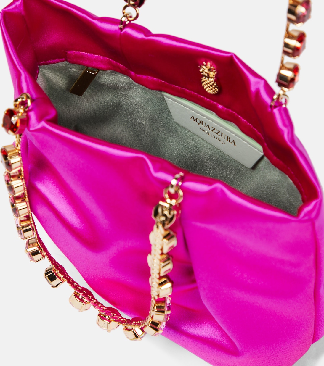 Tote Galactic mini de satén adornado | Aquazzura
