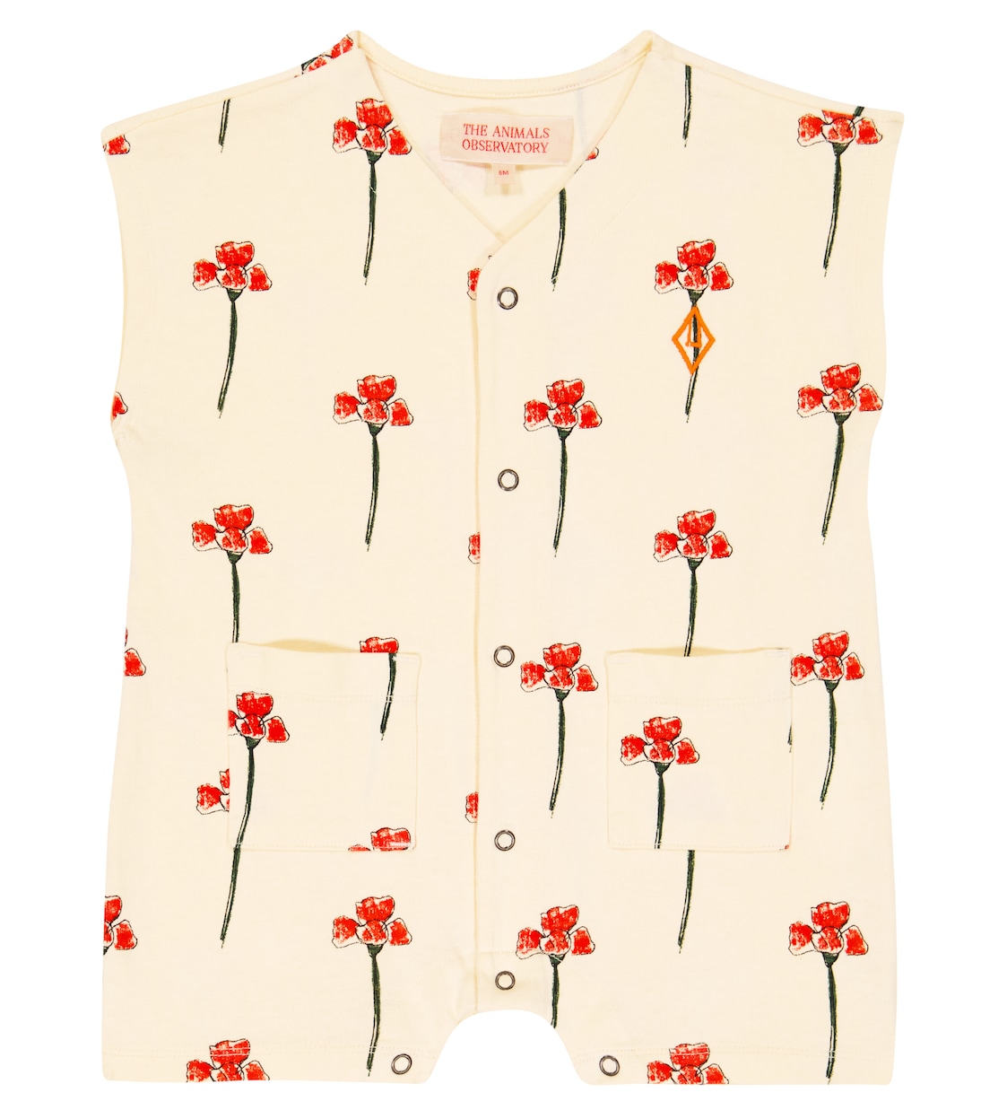Baby - Jumpsuit corta Ape in cotone con stampa | The Animals Observatory