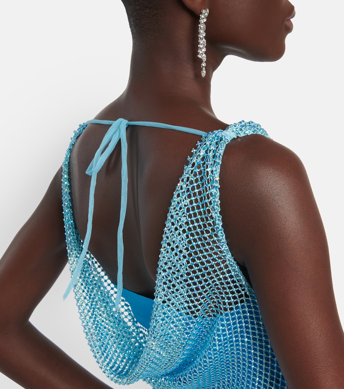 Abito lungo in mesh con cristalli | Giuseppe di Morabito