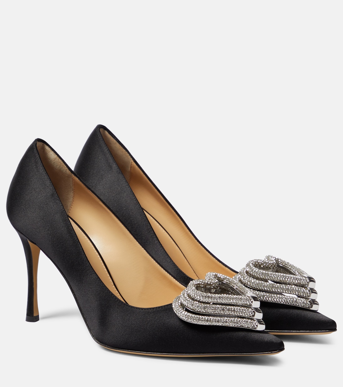 Triple Heart embellished satin pumps | Mach & Mach