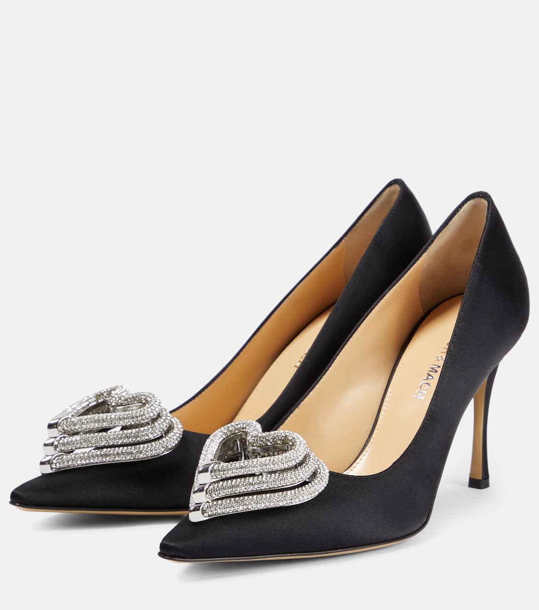Triple Heart embellished satin pumps | Mach & Mach