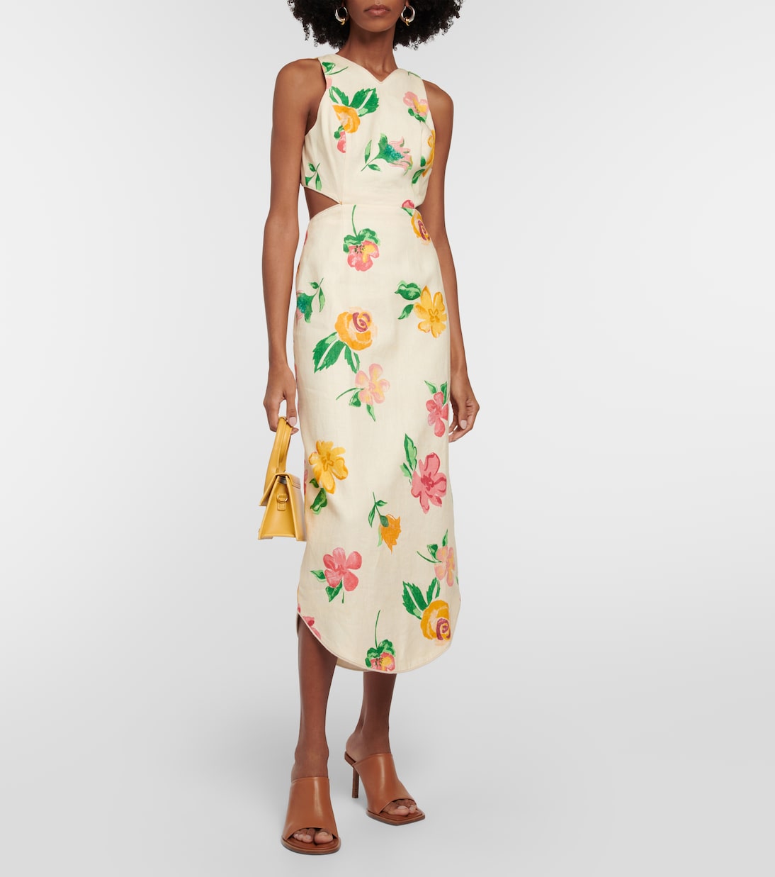 Abito midi in lino con cut-out | Alémais