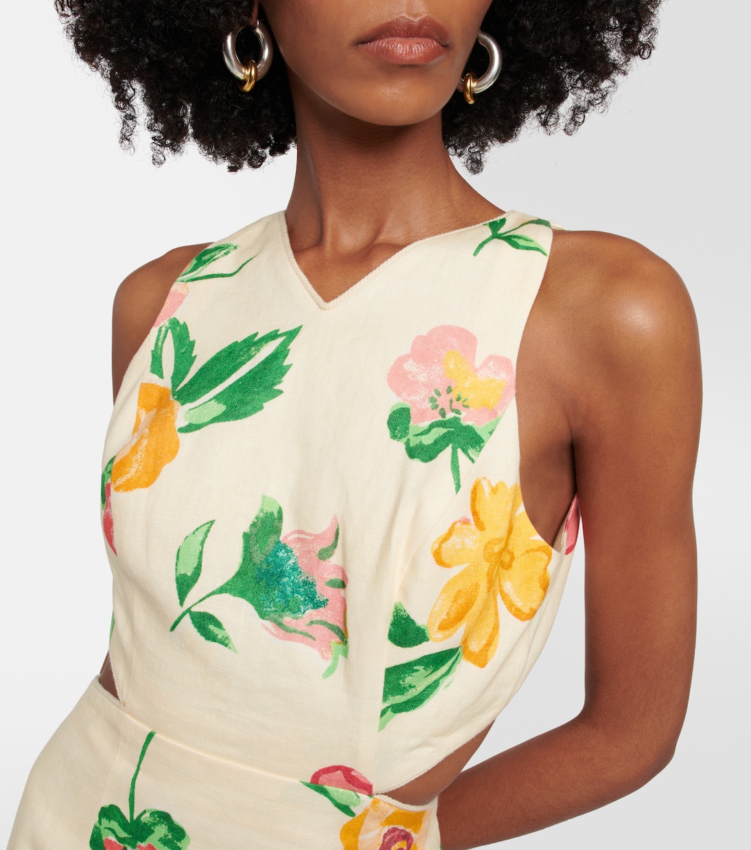Abito midi in lino con cut-out | Alémais