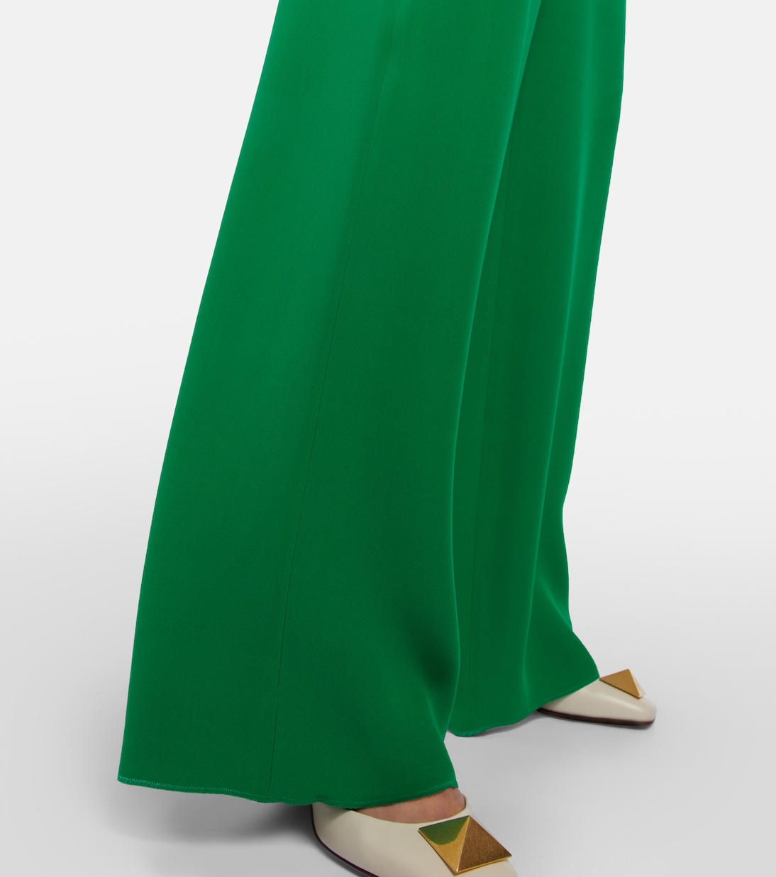 Pantalon ample à taille haute en soie | Valentino