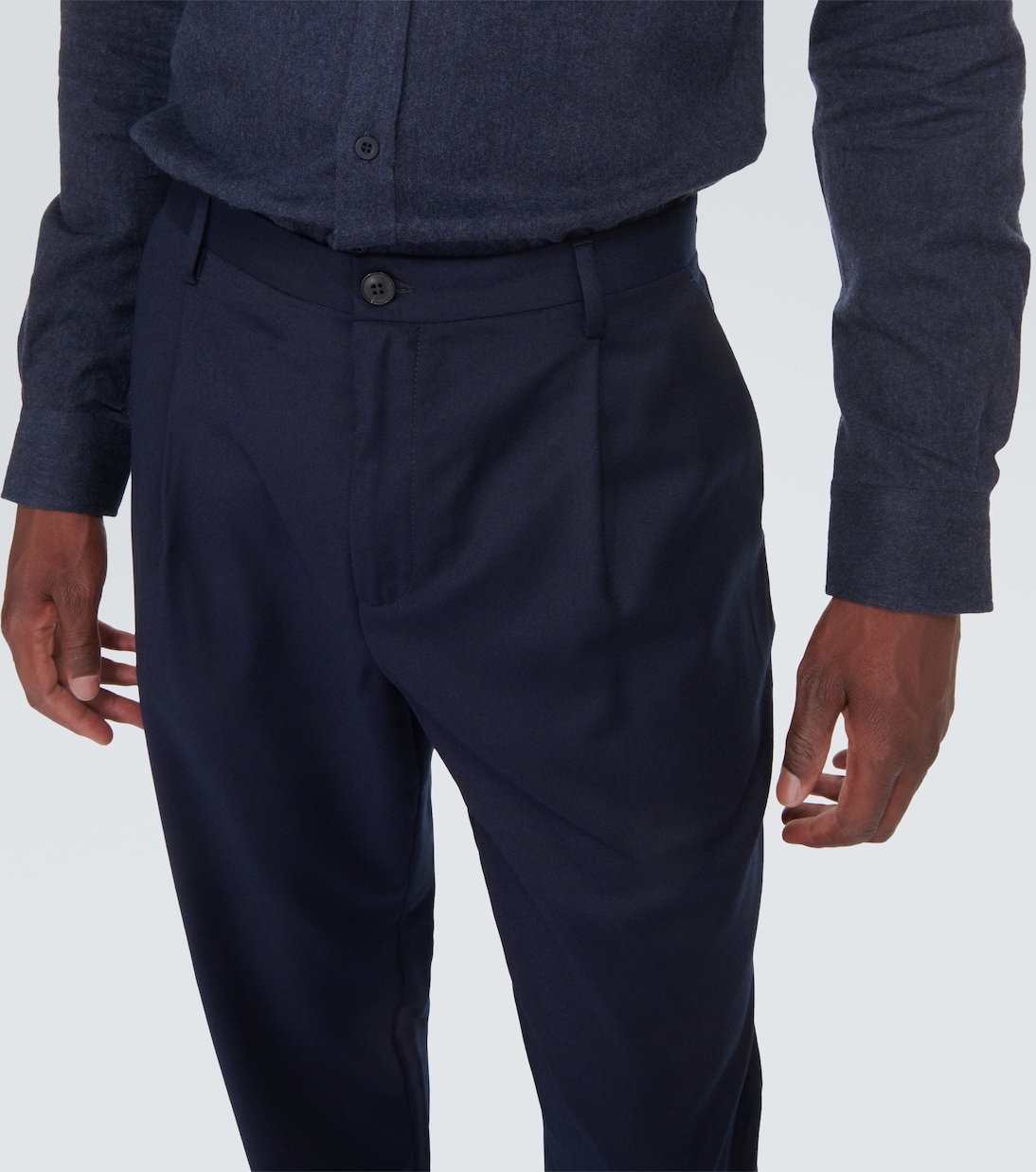 Pantalones rectos de franela de lana | Sunspel