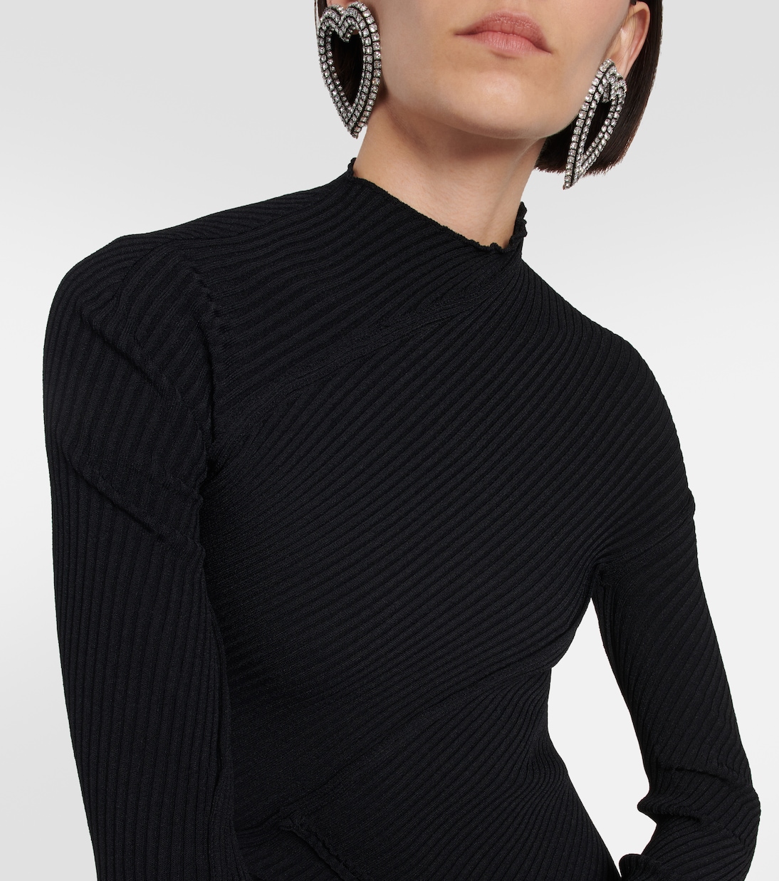 Balenciaga Balenciaga Black shirt dress with intertwined ribbons