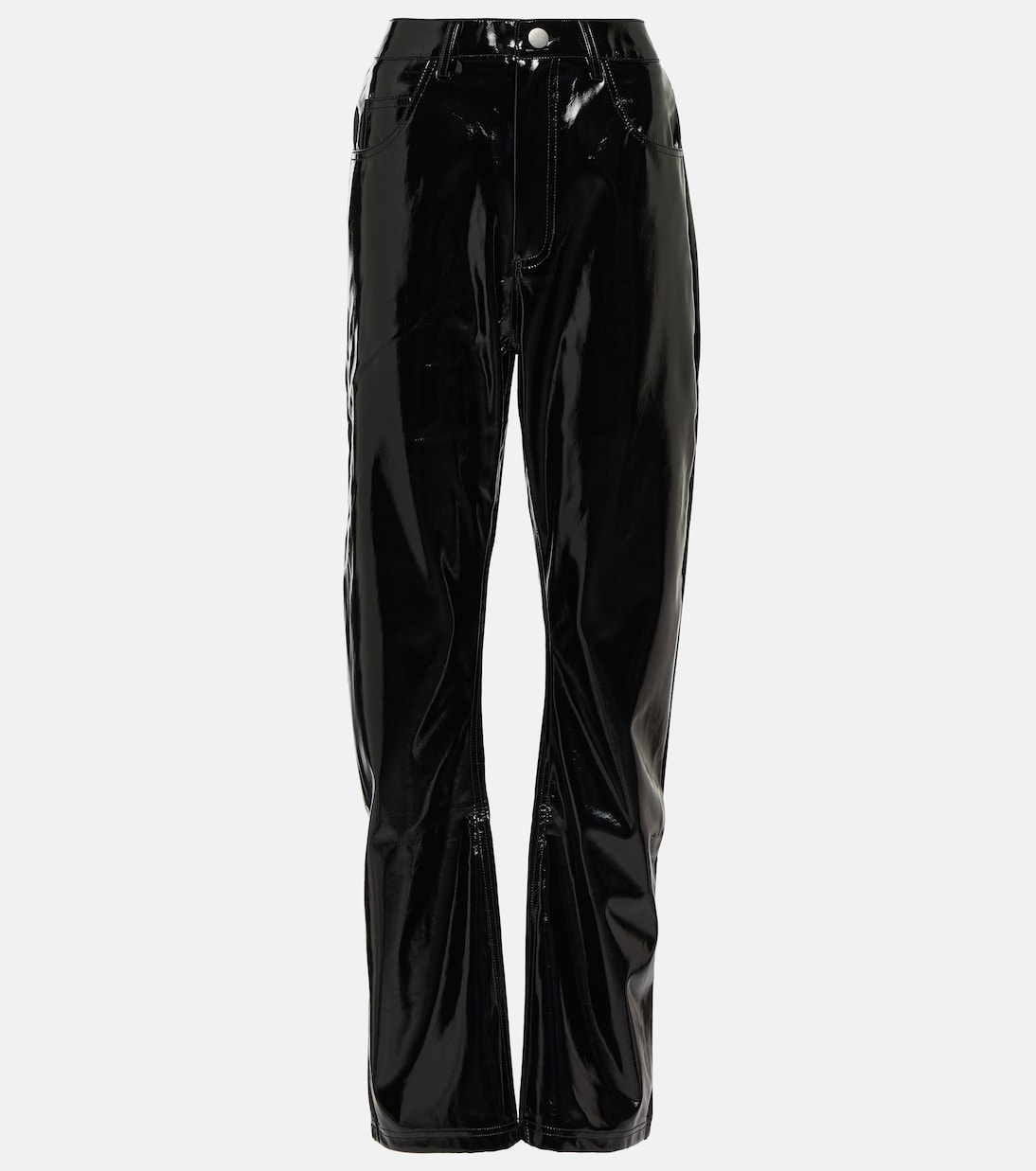 パンツ ENTIRE STUDIOS Women Straight Pants ES2546BL BLACK Faux leather straight pants in black - Entire Studios