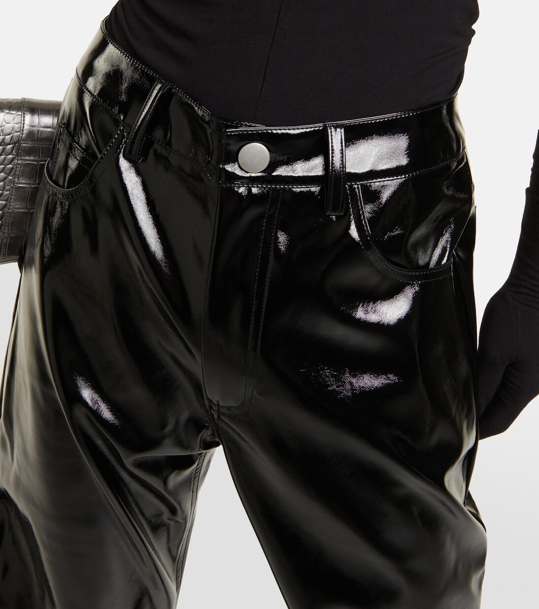 パンツ entire studios Black leather pant (ESUS2513007BL BLACK) Leather straight pants in black - Entire Studios | Mytheresa