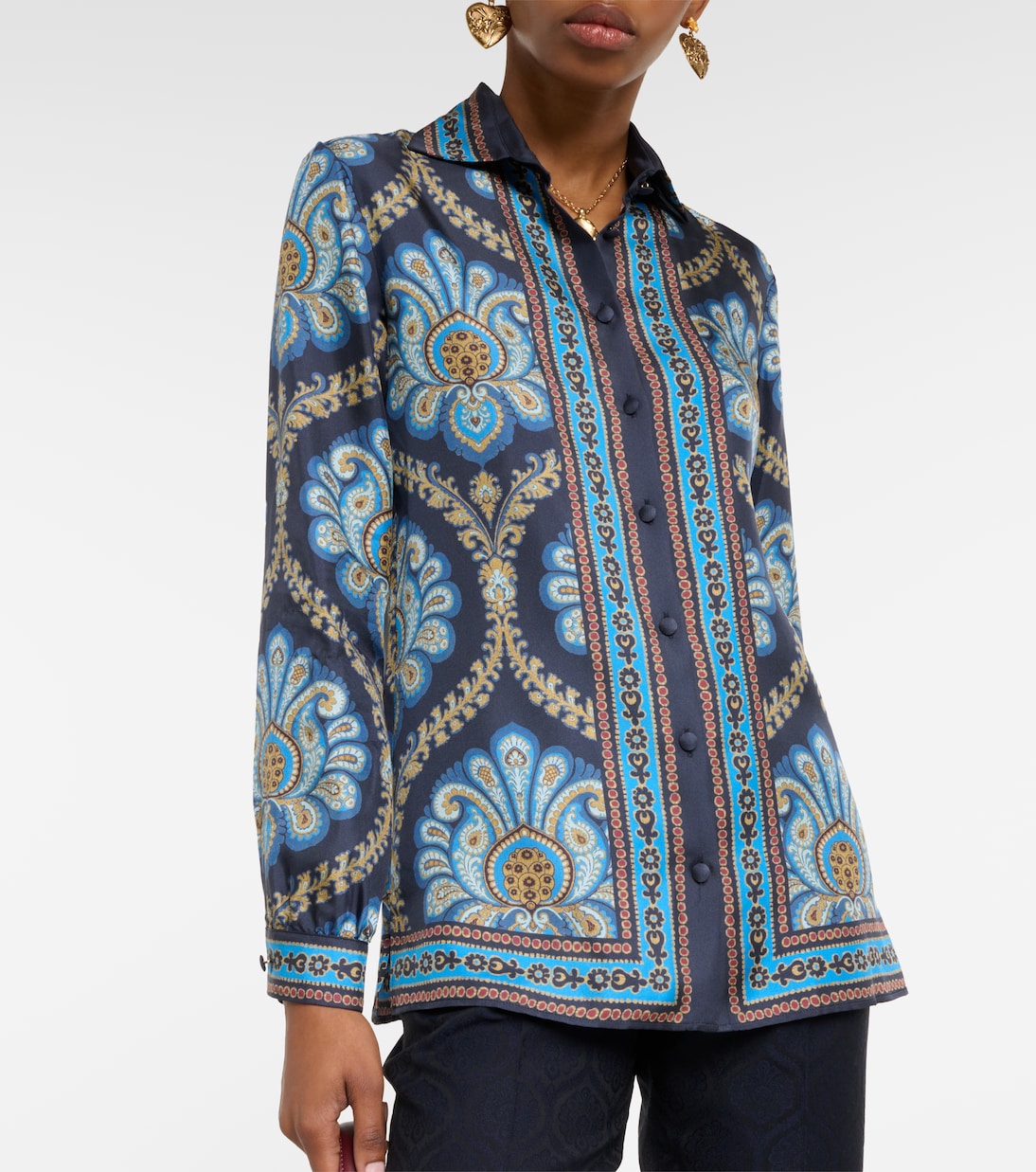 Camicia in twill di seta con stampa | Etro