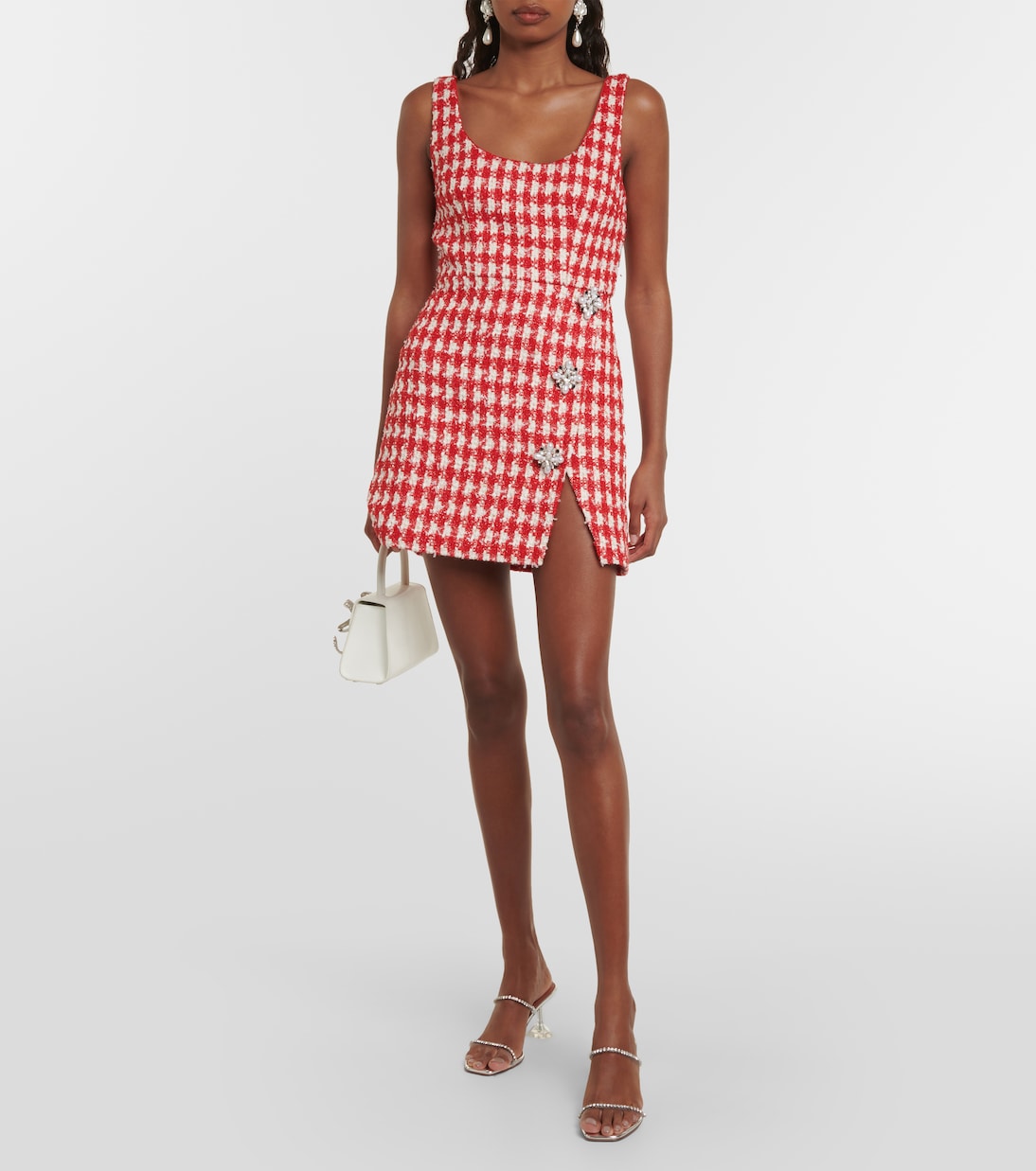 Checked bouclé minidress | Self-Portrait