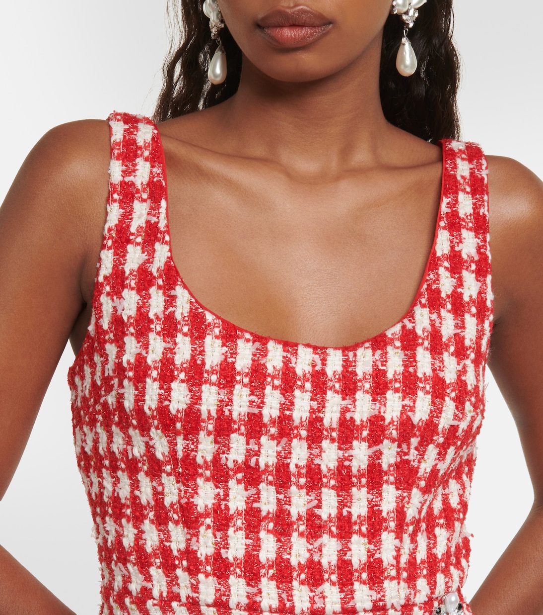 Checked bouclé minidress | Self-Portrait