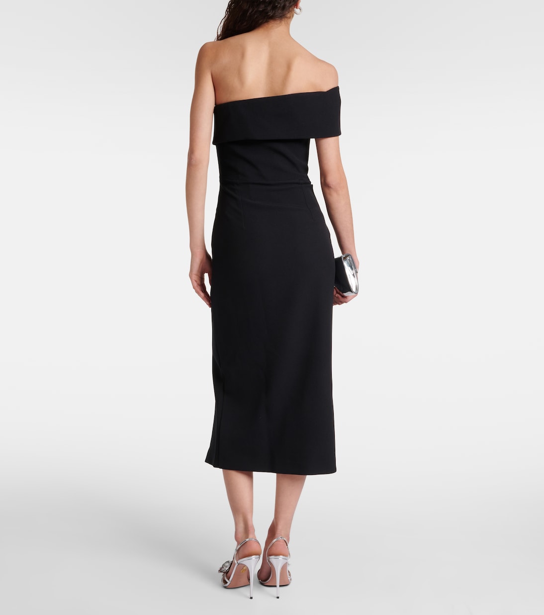 Vestido midi asimétrico de crepé | Safiyaa