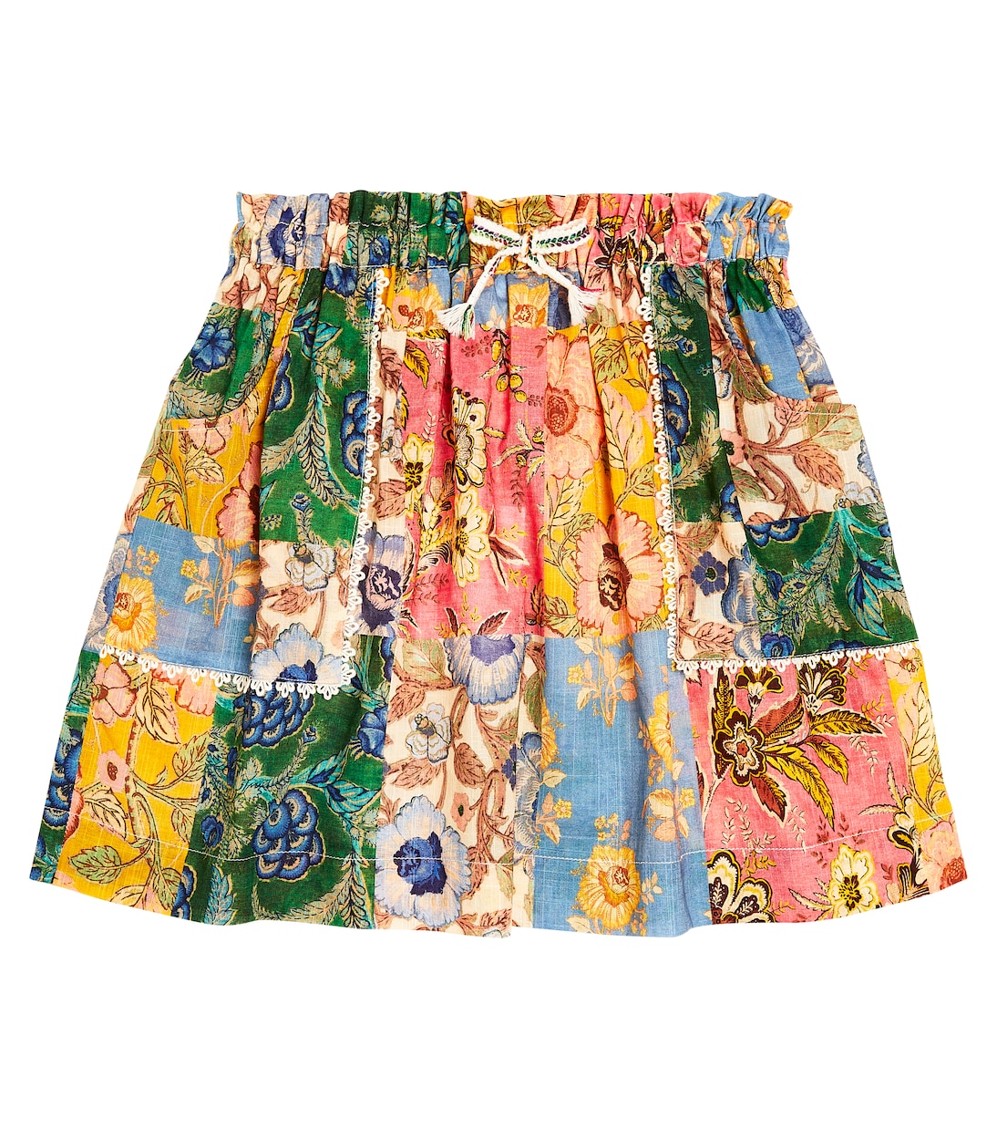 Falda Junie de algodón con patchwork | Zimmermann Kids
