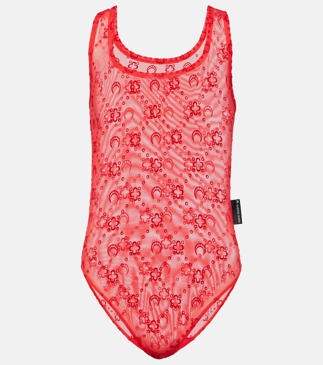 Moonogram embroidered mesh bodysuit | Marine Serre