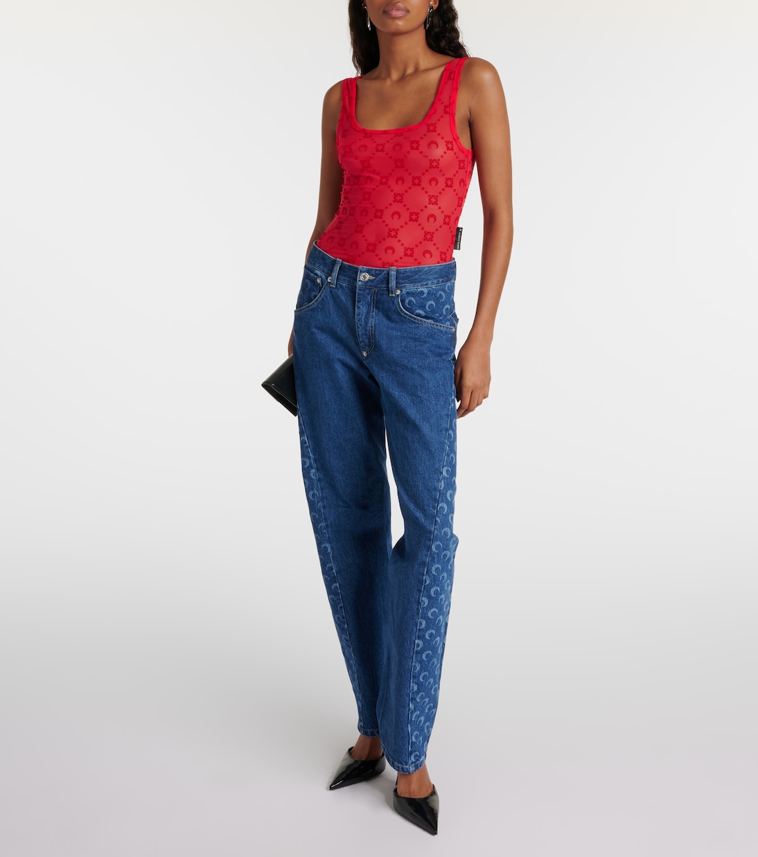 Moonogram embroidered mesh bodysuit | Marine Serre