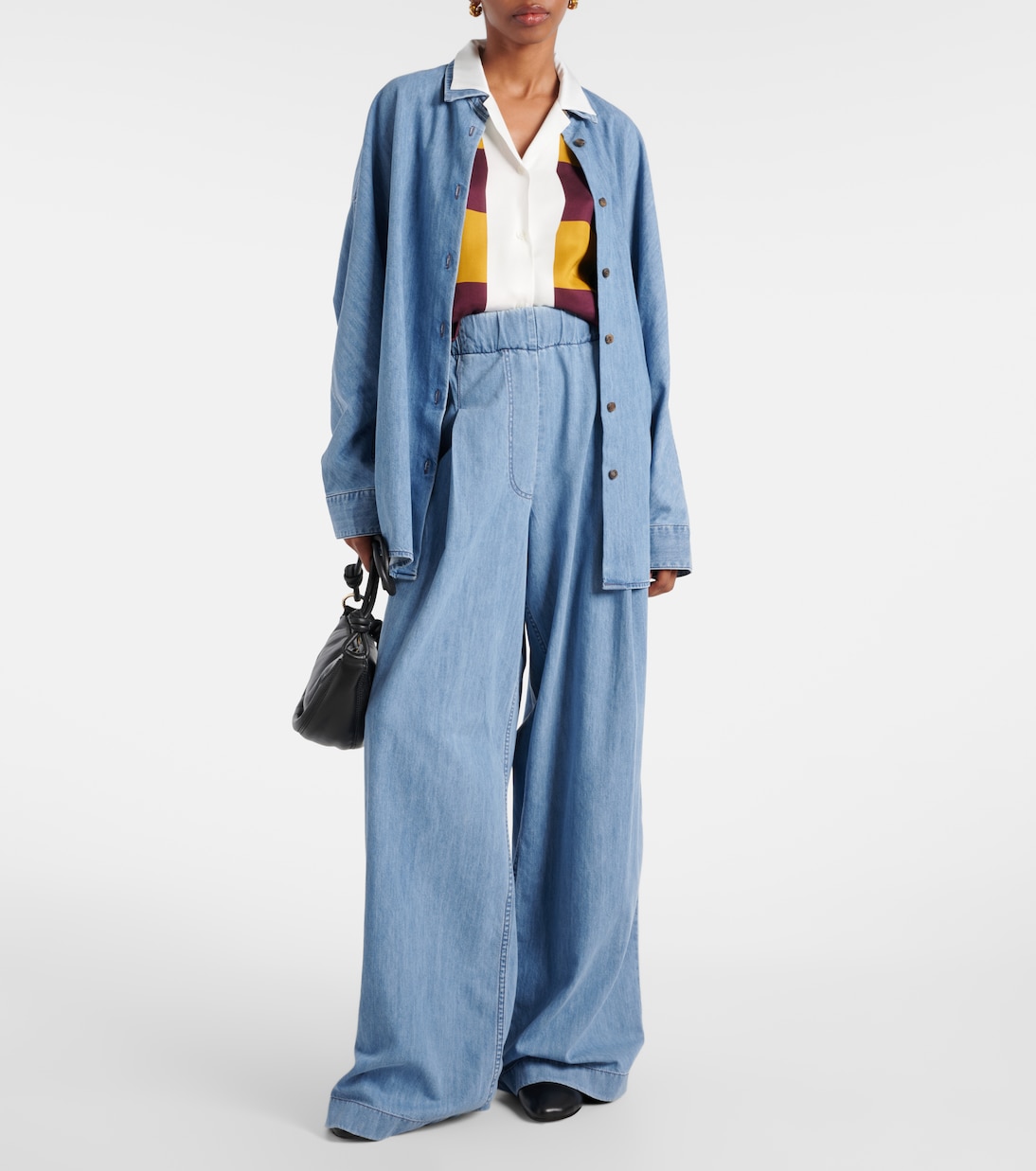 Tシャツ・カットソー DRIES VAN NOTEN LIGHT BLUE ORGANZA CAMILLE TOP blue-organza-shirt.jpg