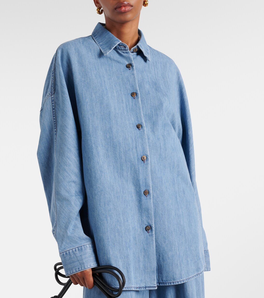 Oversized denim shirt in blue - Dries Van Noten | Mytheresa