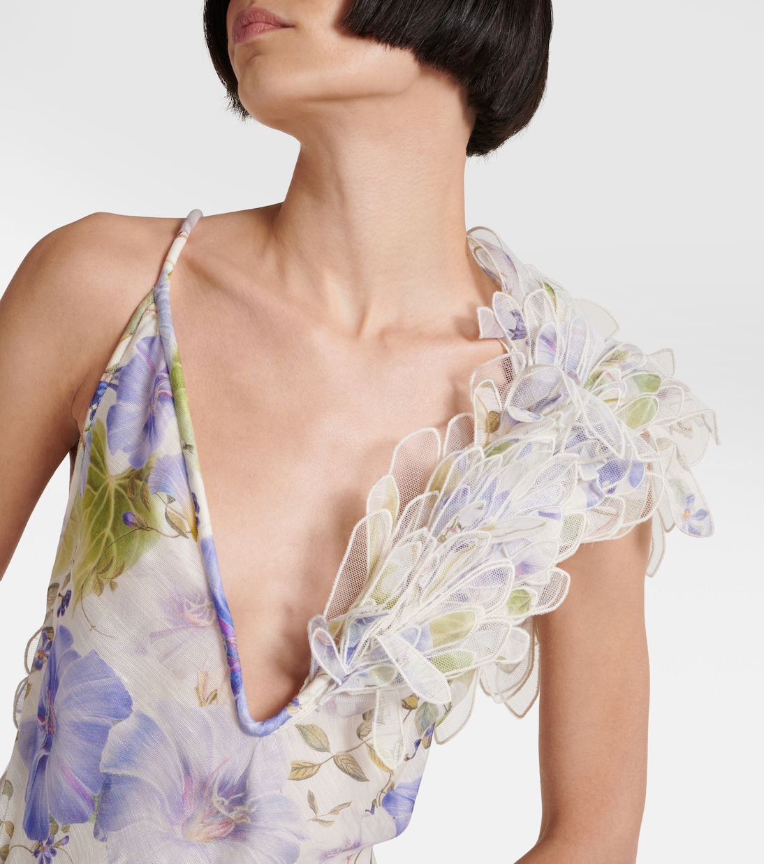 Abito lungo Natura in organza di lino e seta | Zimmermann