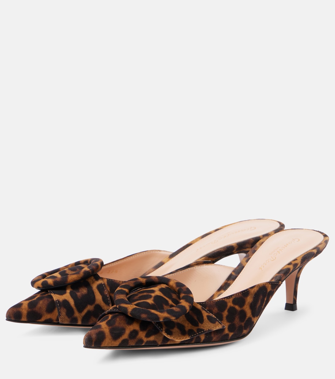 Portofino 55 leopard-print suede mules | Gianvito Rossi