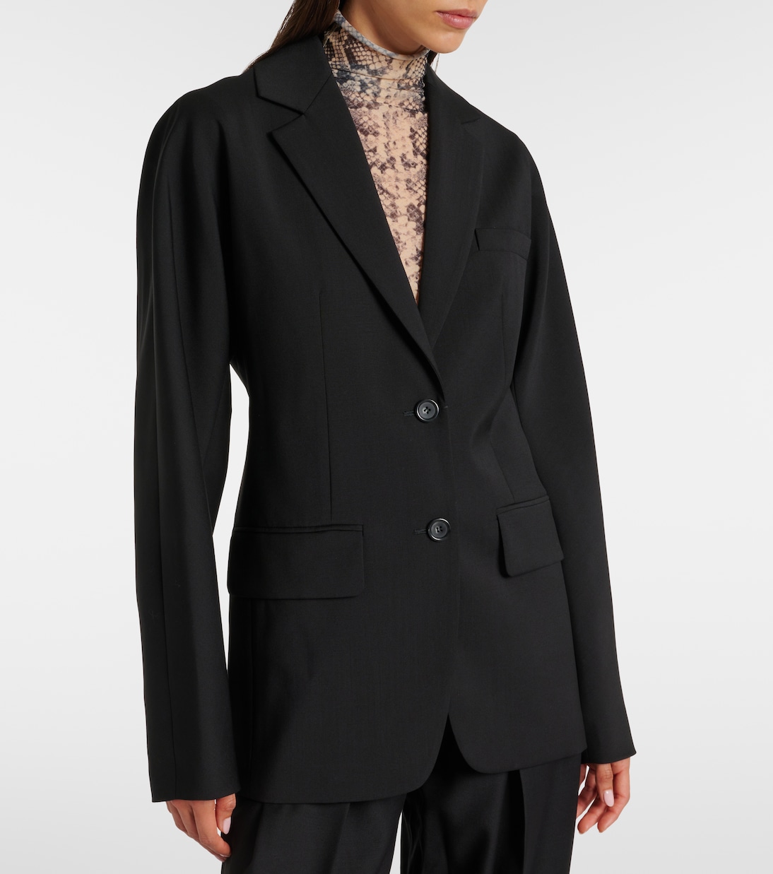 Ecru oversized virgin wool blazer | Sportmax