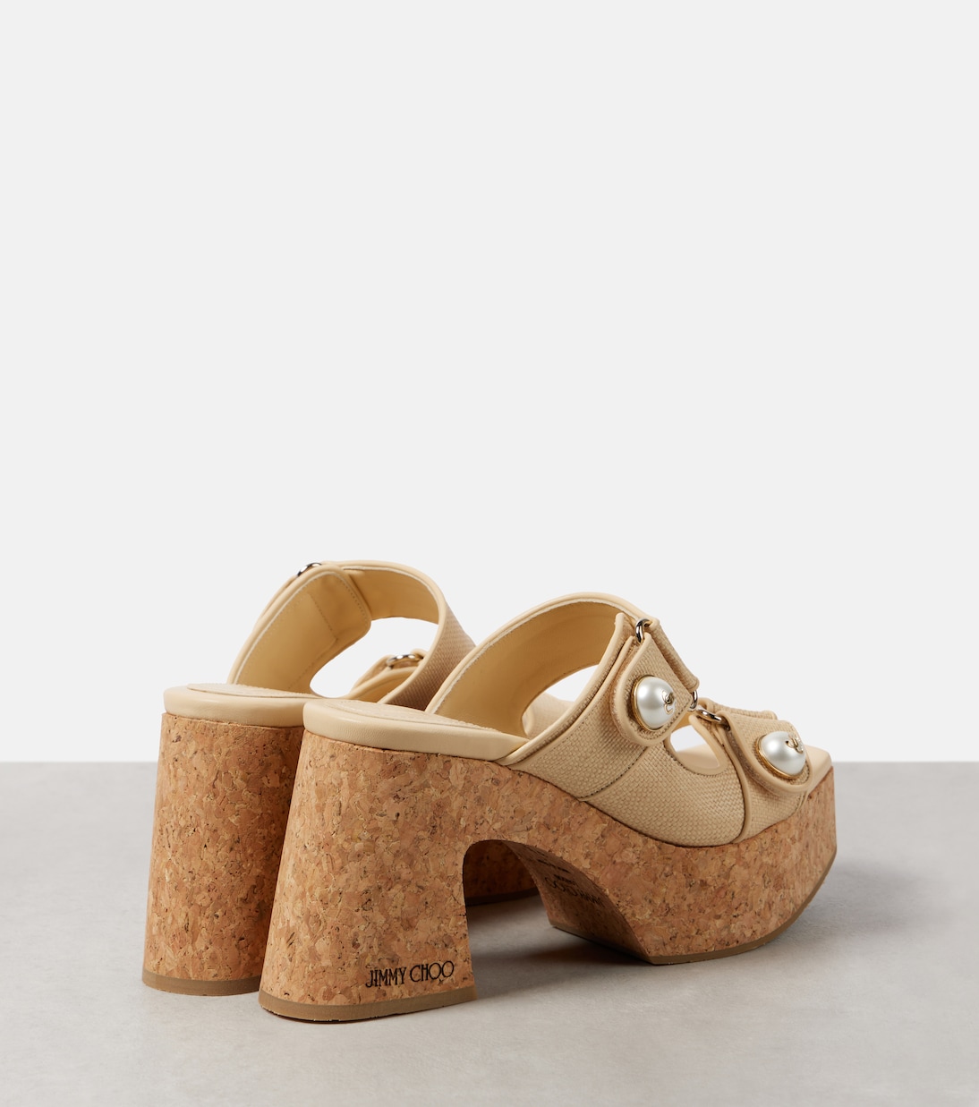 Mules Fayence à plateau en toile | Jimmy Choo