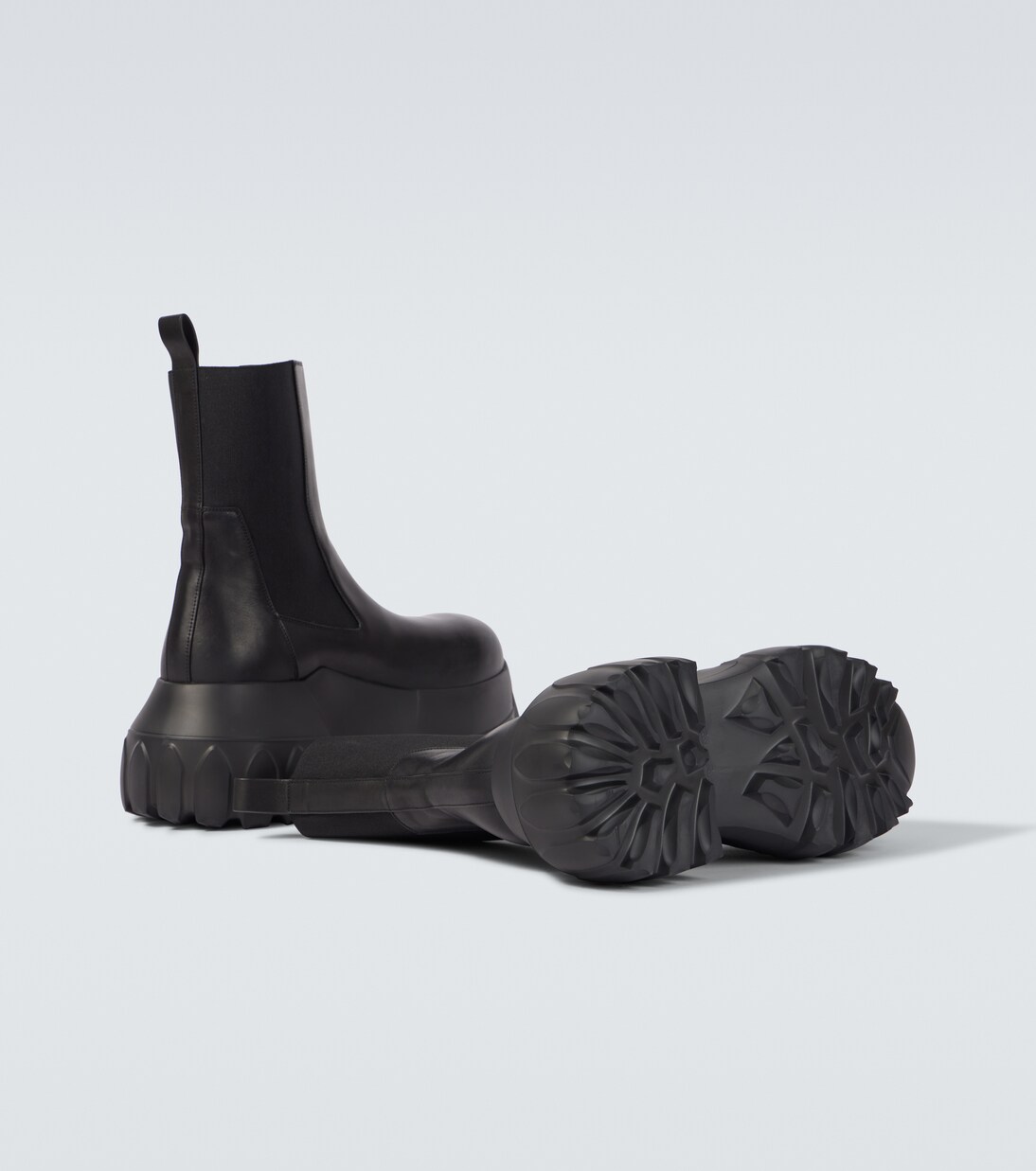 Mega Tractor leather biker boots in black - Rick Owens | Mytheresa