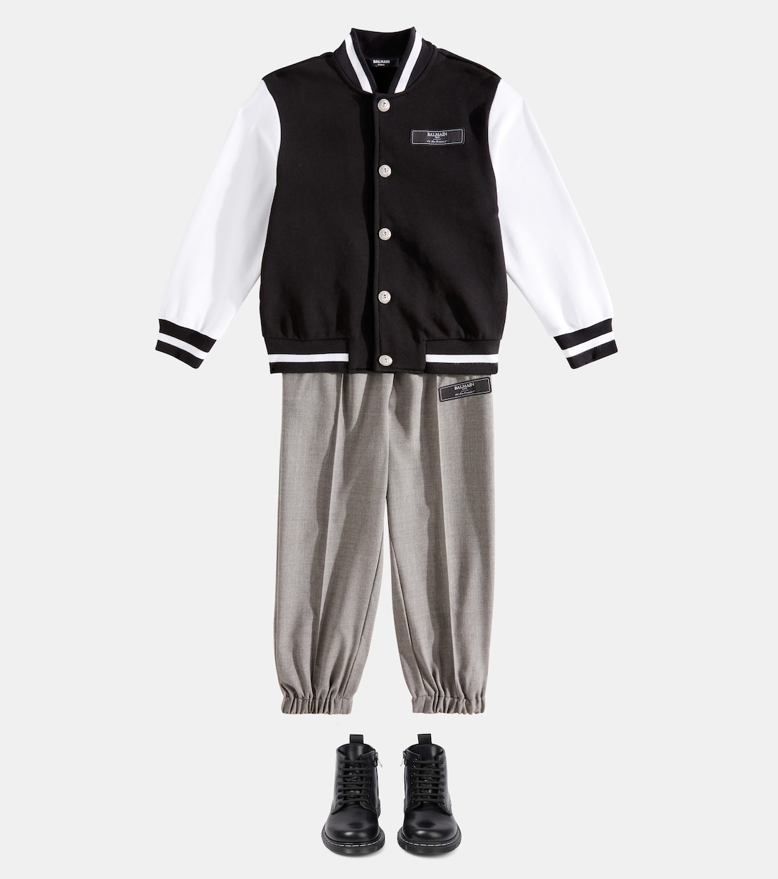 Pantalones tapered de lana | Balmain Kids