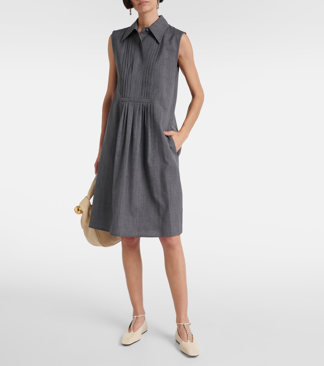 Bailarinas de piel con cristales | Jil Sander