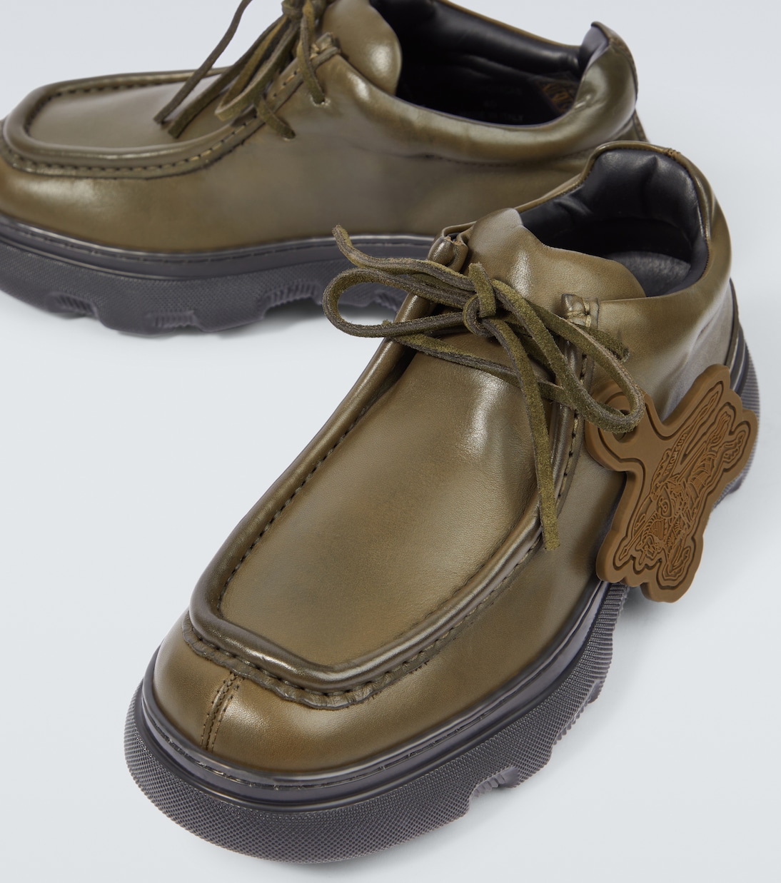 Leather platform lace-up boots | Burberry